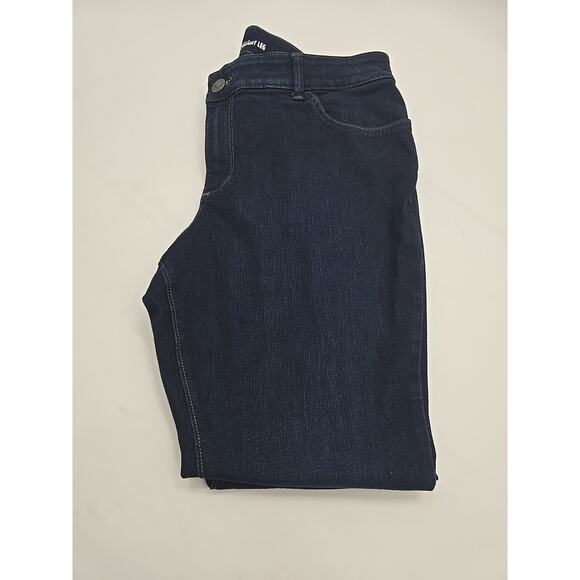 Lee Perfect Fit Jeans Womens 16 Medium Blue Straight Leg Stretch Denim Pockets - Picture 7 of 11